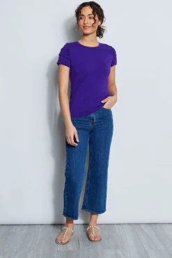 Elie Tahari Knits Ruched Sleeve Knit