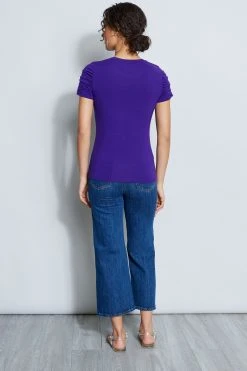 Elie Tahari Knits Ruched Sleeve Knit