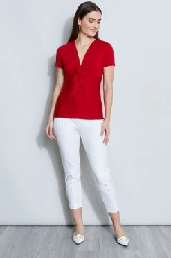 Elie Tahari Short Sleeve Twist Knot Knit Knits