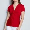 Elie Tahari Short Sleeve Twist Knot Knit Knits