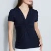 Elie Tahari Short Sleeve Twist Knot Knit 2 Elie Tahari Short Sleeve Twist Knot Knit