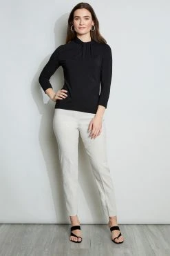 Elie Tahari Knits 3/4 Twist Neck Knit