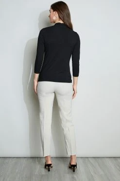 Elie Tahari Knits 3/4 Twist Neck Knit