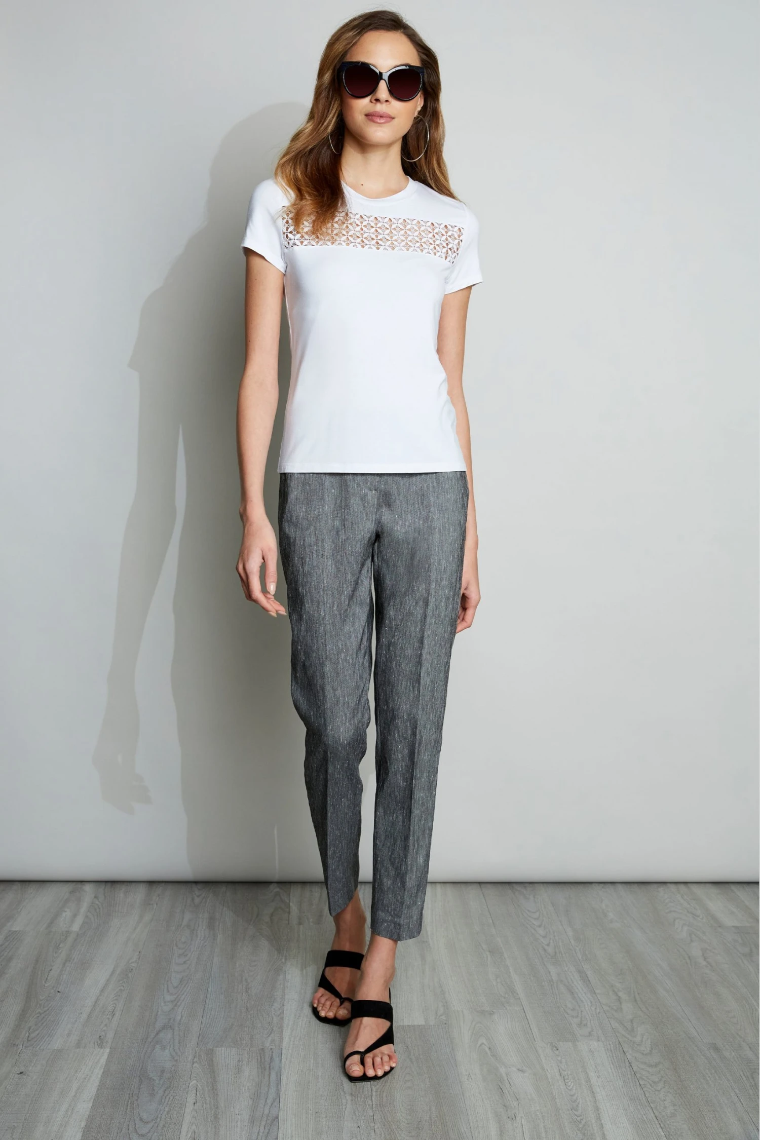 Elie Tahari Knits Lace Insert Tee 5 Elie Tahari Knits Lace Insert Tee