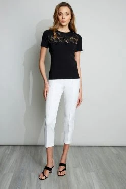 Elie Tahari Sweaters Lace Insert Sweater