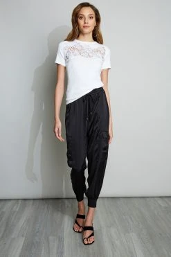 Elie Tahari Lace Insert Sweater Sweaters