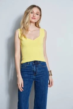 Elie Tahari Summer Delicious Pastels Contour Tank Sweater