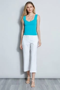 Elie Tahari Embroidered Cropped Pant