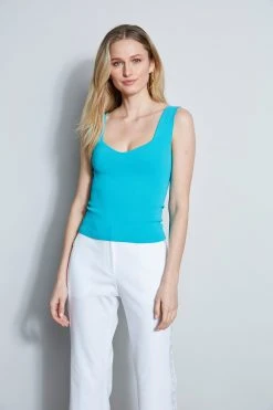Elie Tahari Summer Delicious Pastels Contour Tank Sweater