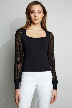 Elie Tahari Contour Combo Sweater Sweaters 8 Elie Tahari Contour Combo Sweater Sweaters