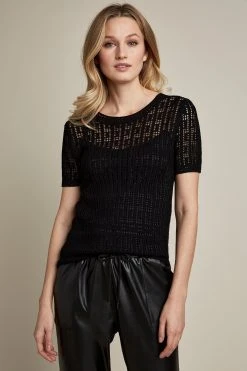 Elie Tahari Sweaters Crochet Short Sleeve Sweater 8 Elie Tahari Sweaters Crochet Short Sleeve Sweater