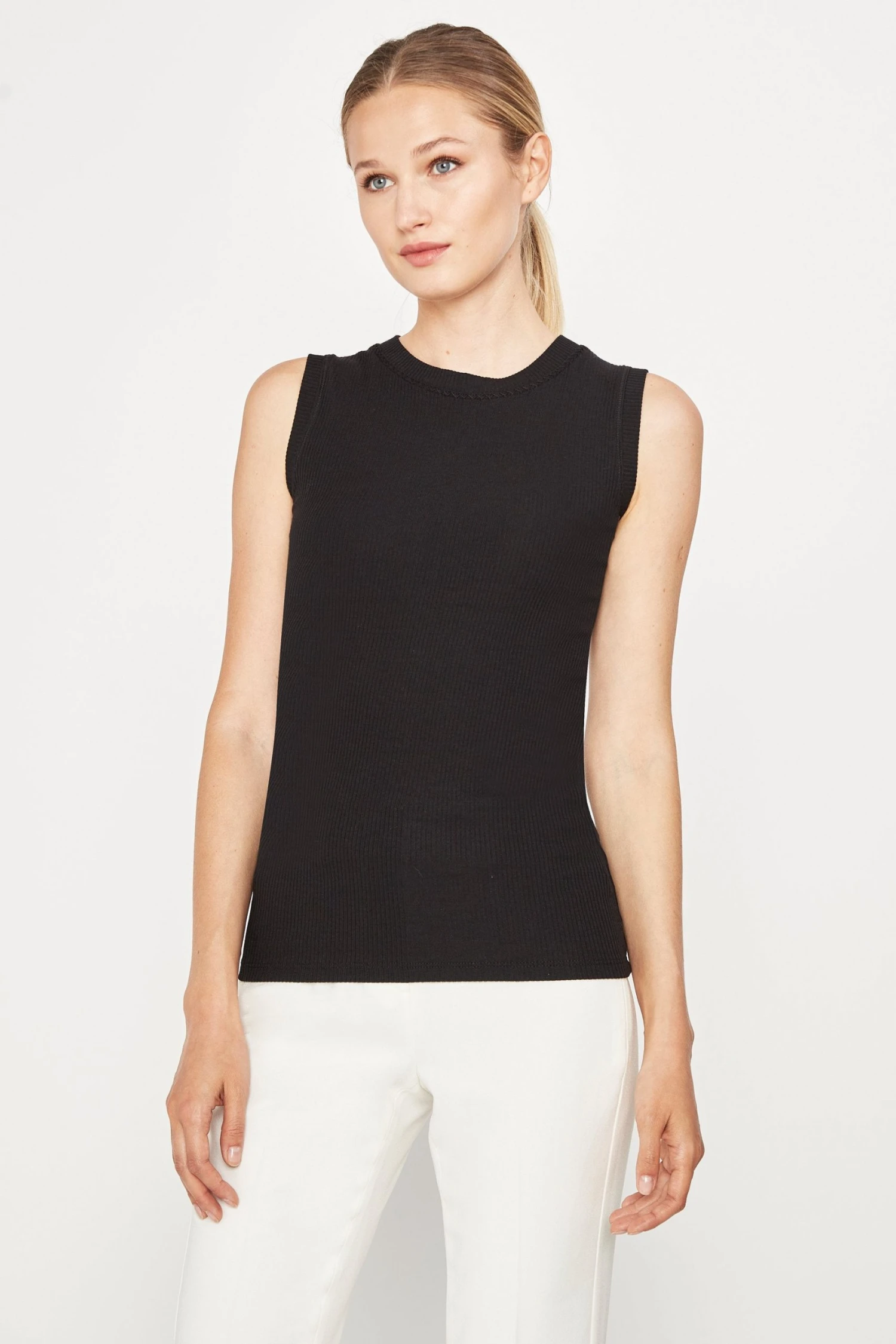 Elie Tahari Knits Camila Pima Cotton Ribbed Knit 3 Elie Tahari Knits Camila Pima Cotton Ribbed Knit