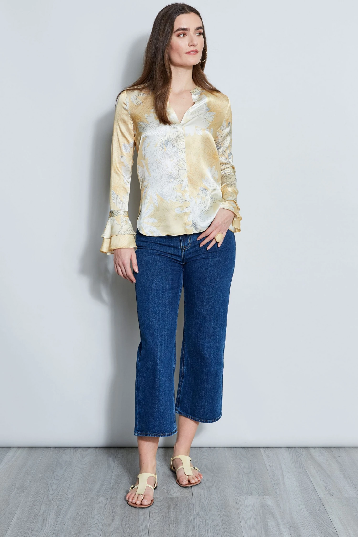 Elie Tahari Eclipse Silk Satin Shirt Tops 6 Elie Tahari Eclipse Silk Satin Shirt Tops