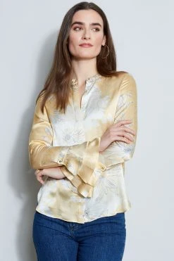 Elie Tahari Eclipse Silk Satin Shirt Tops 10 Elie Tahari Eclipse Silk Satin Shirt Tops