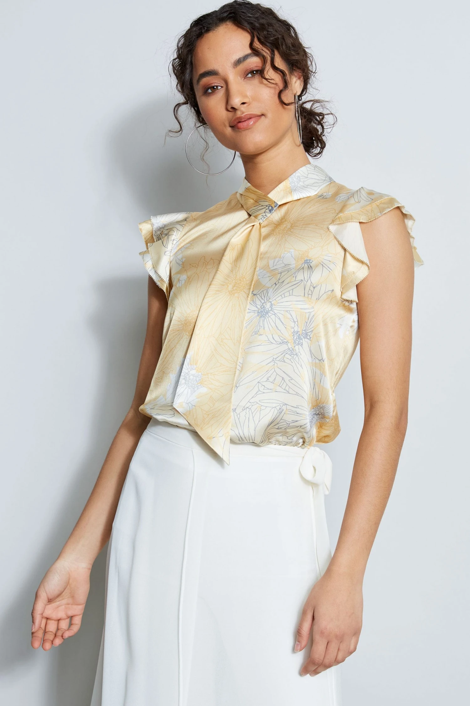 Elie Tahari Tops Eclipse Silk Flutter Tie Shirt 7 Elie Tahari Tops Eclipse Silk Flutter Tie Shirt