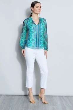 Elie Tahari Silk Crinkle Chiffon Bali Shirt Tops 12 Elie Tahari Silk Crinkle Chiffon Bali Shirt Tops