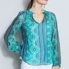 Elie Tahari Silk Crinkle Chiffon Bali Shirt Tops 2 Elie Tahari Silk Crinkle Chiffon Bali Shirt Tops