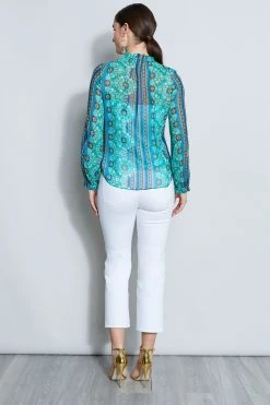 Elie Tahari Silk Crinkle Chiffon Bali Shirt Tops 13 Elie Tahari Silk Crinkle Chiffon Bali Shirt Tops