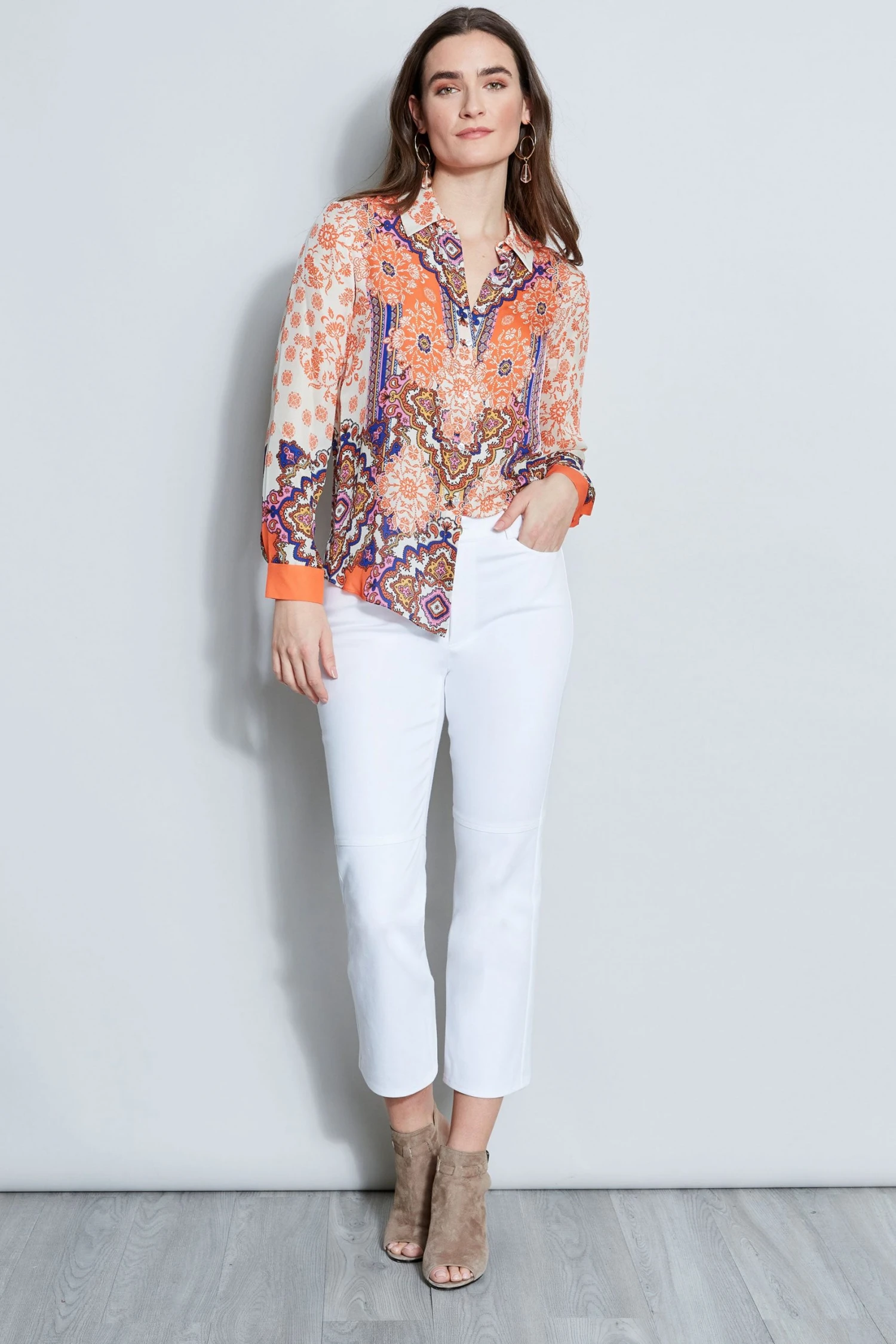 Elie Tahari Silk Georgette Bali Shirt 6 Elie Tahari Silk Georgette Bali Shirt