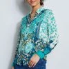 Elie Tahari Tops Silk Georgette Bali Print Shirt 2 Elie Tahari Tops Silk Georgette Bali Print Shirt