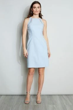 Elie Tahari Linen Lace Detail Dress Summer Delicious Pastels 5 Elie Tahari Linen Lace Detail Dress Summer Delicious Pastels