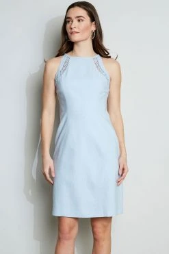 Elie Tahari Linen Lace Detail Dress Summer Delicious Pastels 6 Elie Tahari Linen Lace Detail Dress Summer Delicious Pastels