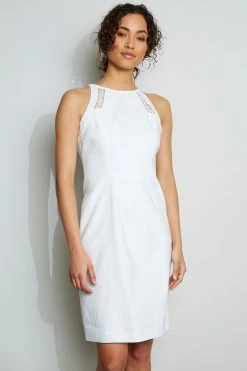 Elie Tahari Linen Lace Detail Dress 6 Elie Tahari Linen Lace Detail Dress