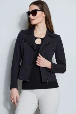 Elie Tahari Jackets & Blazers Stretch Moto Jacket