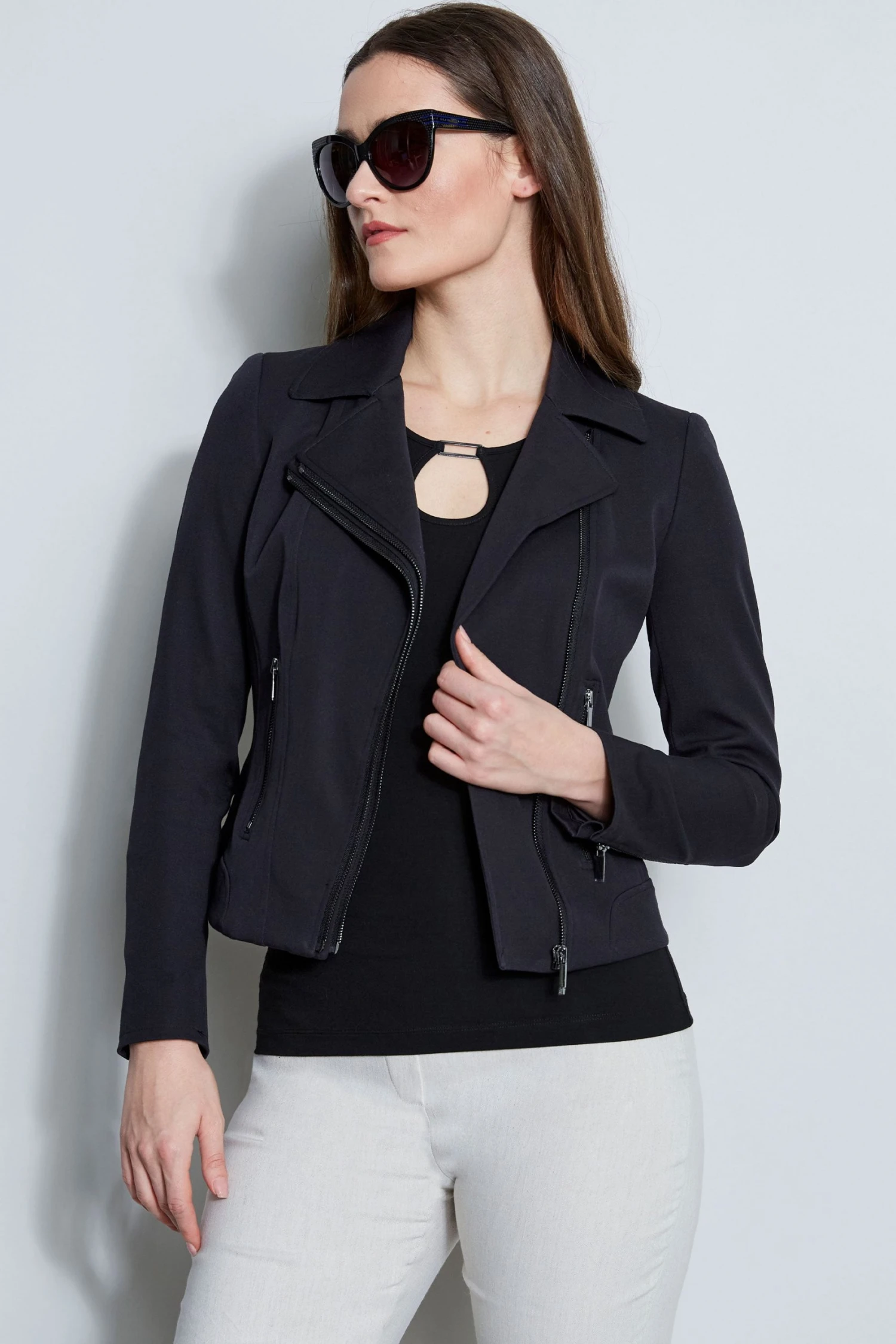 Elie Tahari Jackets & Blazers Stretch Moto Jacket 3 Elie Tahari Jackets & Blazers Stretch Moto Jacket
