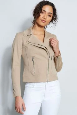 Elie Tahari Stretch Moto Jacket