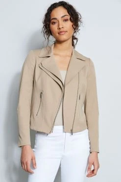 Elie Tahari Stretch Moto Jacket