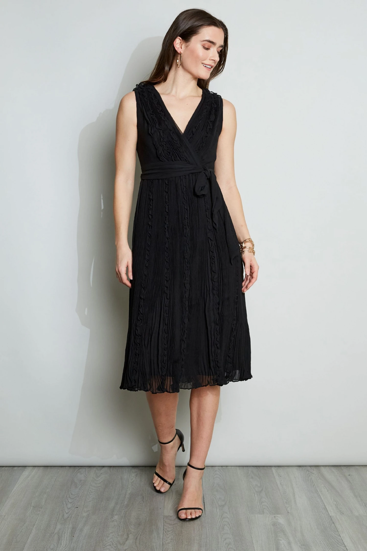 Elie Tahari Silk Ruffle Midi Dress 4 Elie Tahari Silk Ruffle Midi Dress