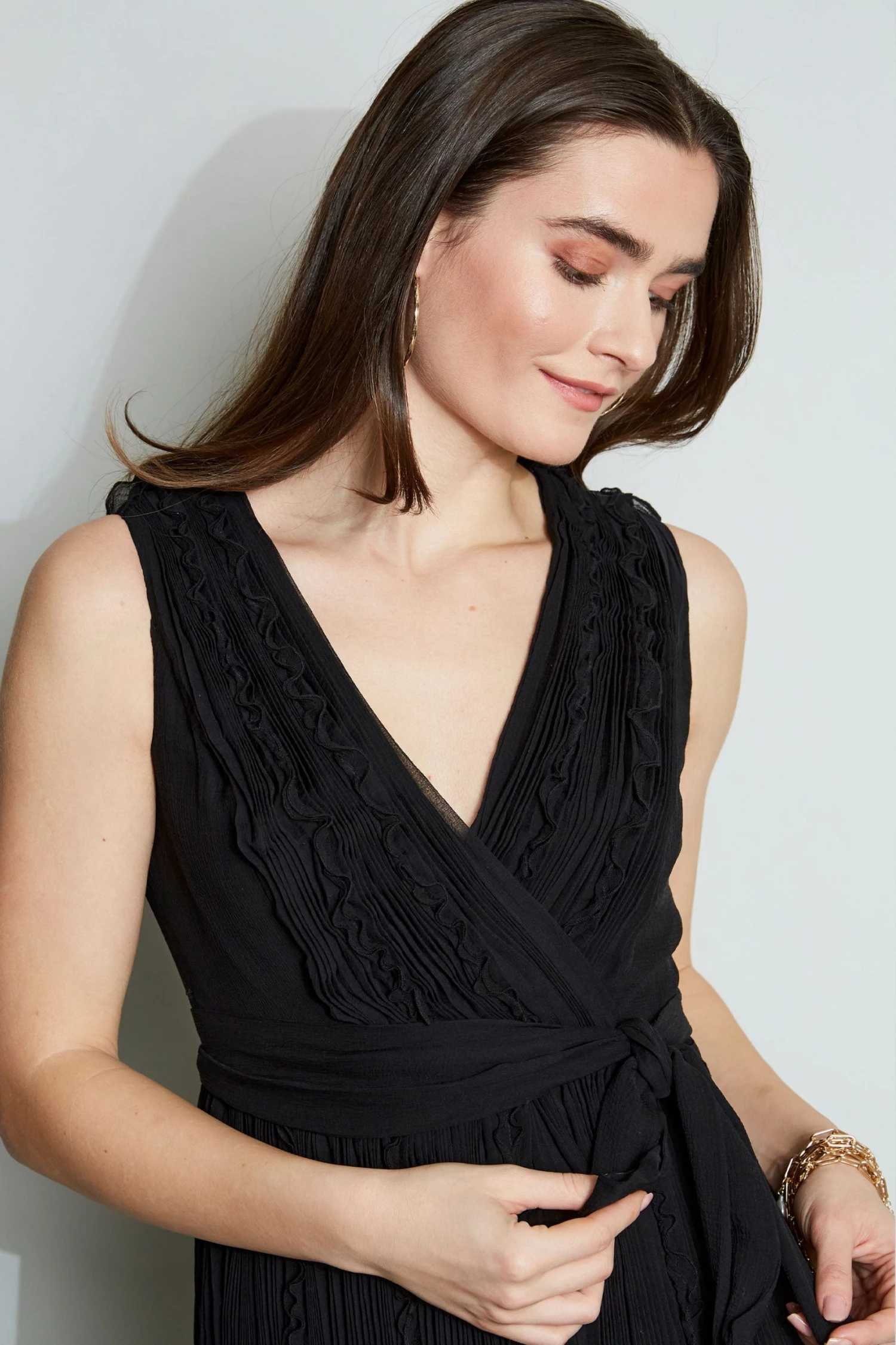 Elie Tahari Silk Ruffle Midi Dress 9 Elie Tahari Silk Ruffle Midi Dress