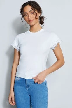 Elie Tahari It's All In The Details Lace Trim Knit