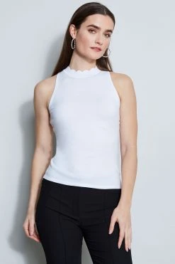 Elie Tahari Scallop Halter Knit