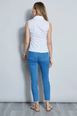 Elie Tahari Embroidered Ruched Shirt It's All In The Details