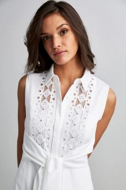 Elie Tahari Poplin Sleeveless Tie Dress Dresses & Jumpsuits 4 Elie Tahari Poplin Sleeveless Tie Dress Dresses & Jumpsuits