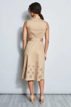 Elie Tahari Dress Musings Embroidered Hem Cotton Midi Dress 7 Elie Tahari Dress Musings Embroidered Hem Cotton Midi Dress