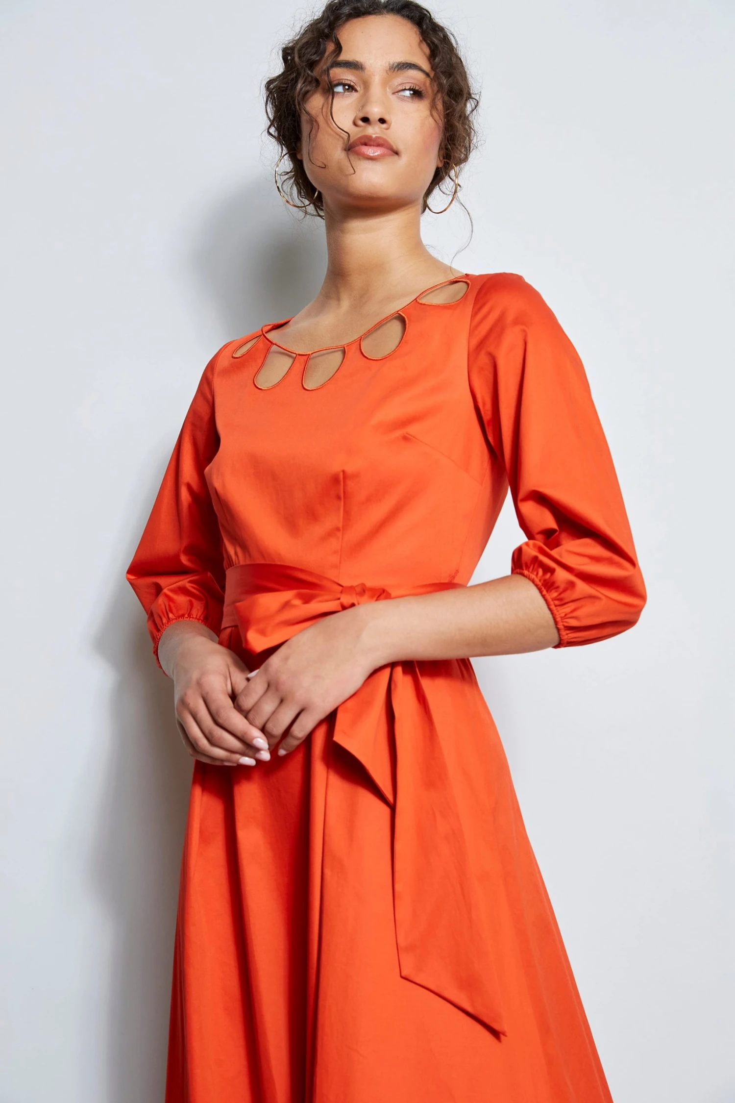 Elie Tahari Dress Musings Keyhole Cotton Midi Dress 5 Elie Tahari Dress Musings Keyhole Cotton Midi Dress