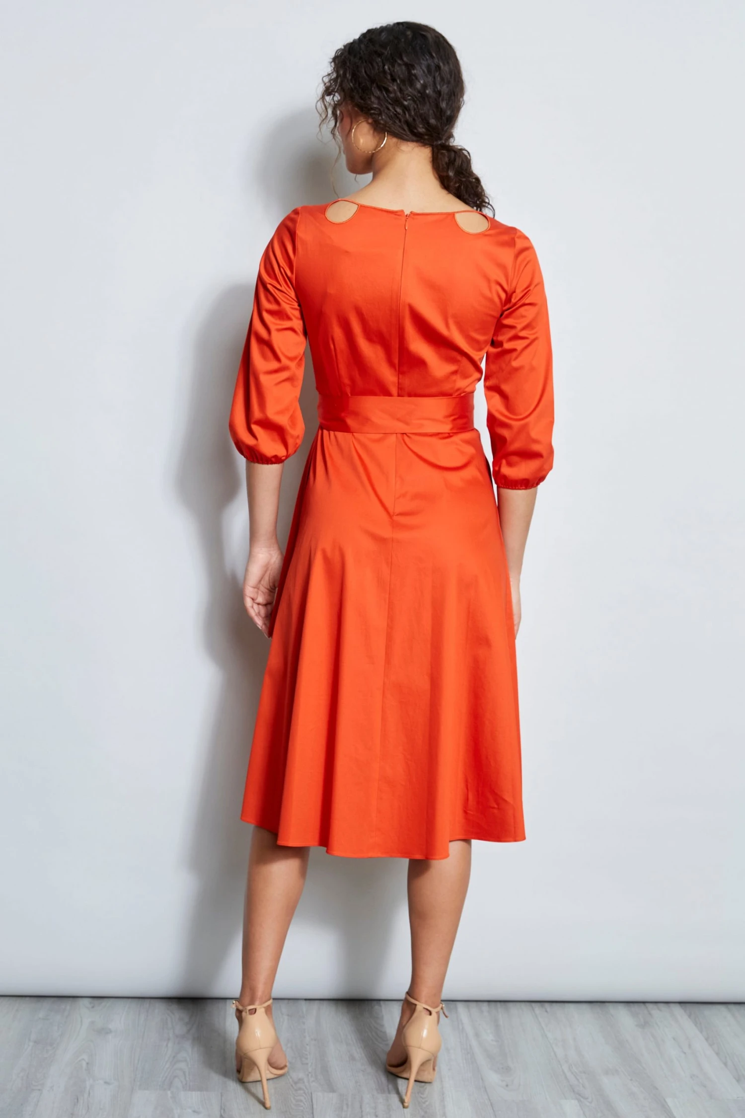 Elie Tahari Dress Musings Keyhole Cotton Midi Dress 6 Elie Tahari Dress Musings Keyhole Cotton Midi Dress