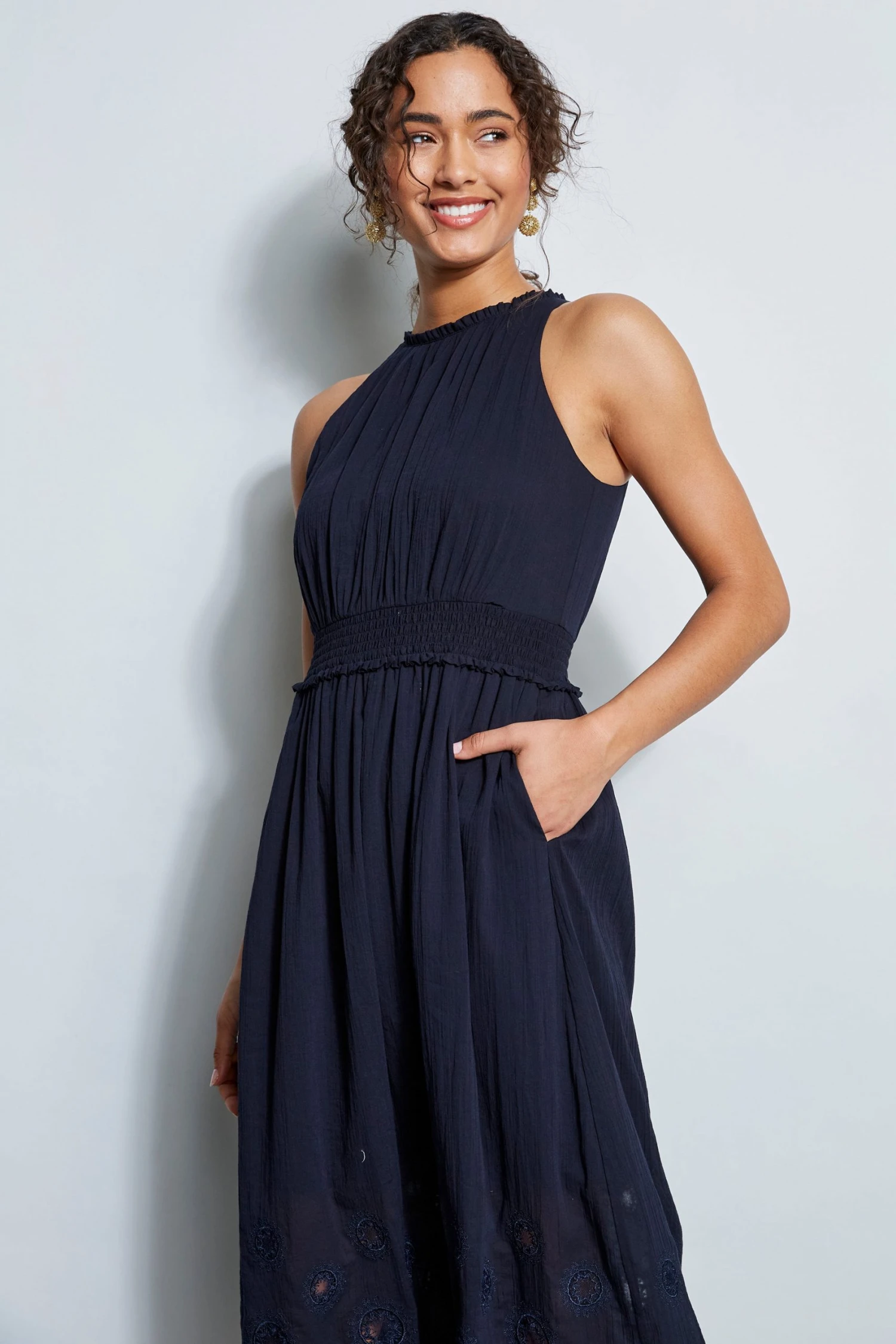 Elie Tahari Dress Musings Embroidered Hem Midi Dress 6 Elie Tahari Dress Musings Embroidered Hem Midi Dress