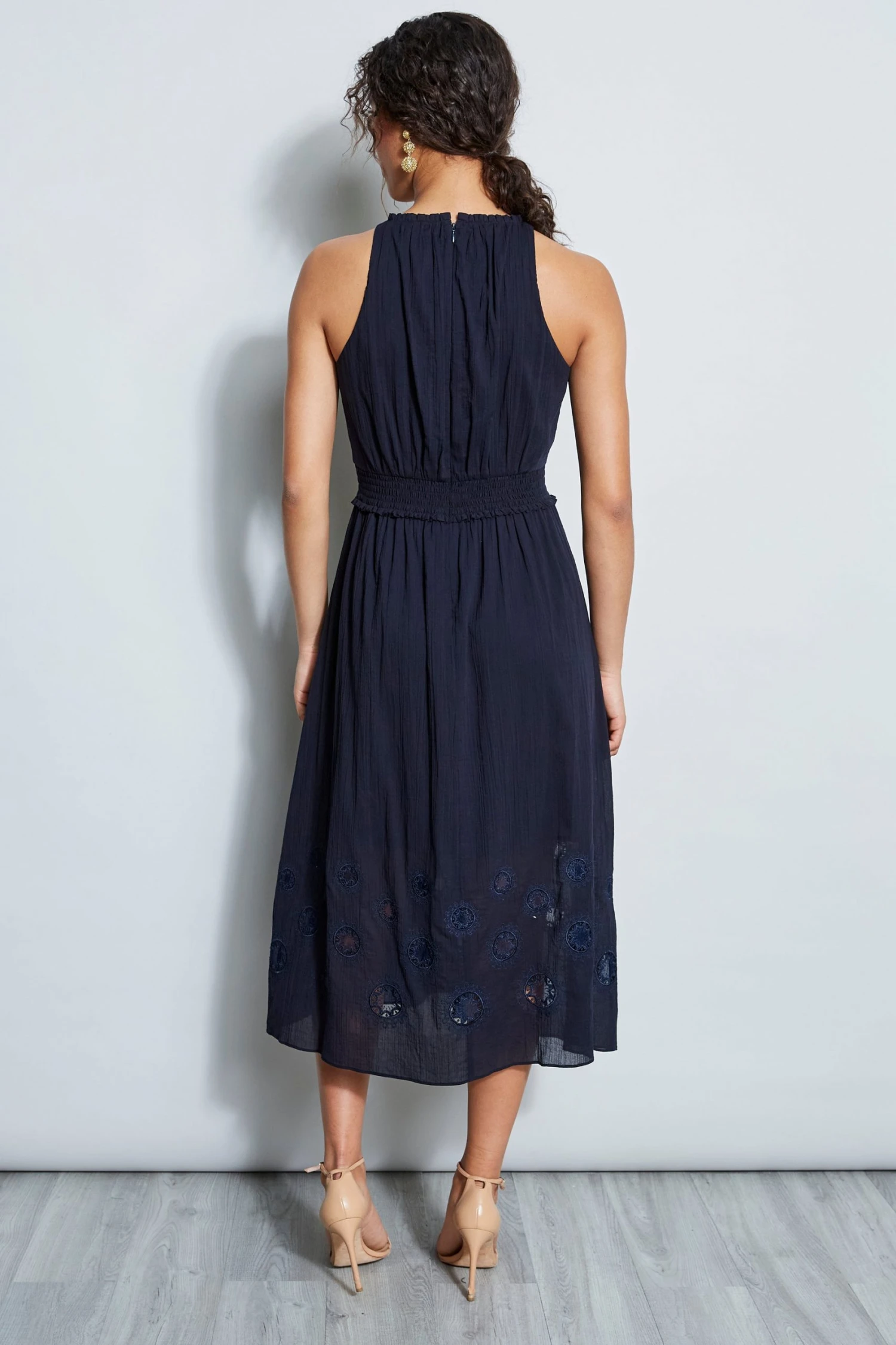 Elie Tahari Dress Musings Embroidered Hem Midi Dress 8 Elie Tahari Dress Musings Embroidered Hem Midi Dress