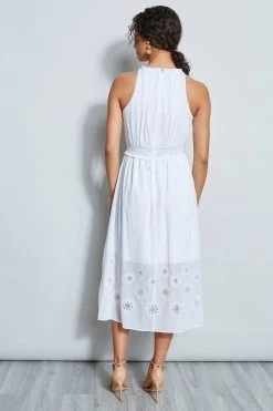 Elie Tahari Embroidered Hem Midi Dress 10 Elie Tahari Embroidered Hem Midi Dress