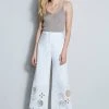 Elie Tahari Pants Scallop Embroidered Linen Pant