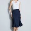 Elie Tahari Flare Linen Skirt