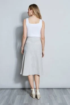 Elie Tahari Flare Linen Skirt Skirts