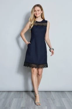 Elie Tahari Dress Musings Lace Insert Dress