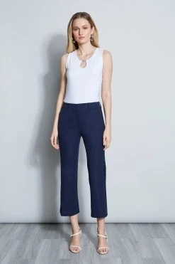 Elie Tahari Embroidered Cropped Pant