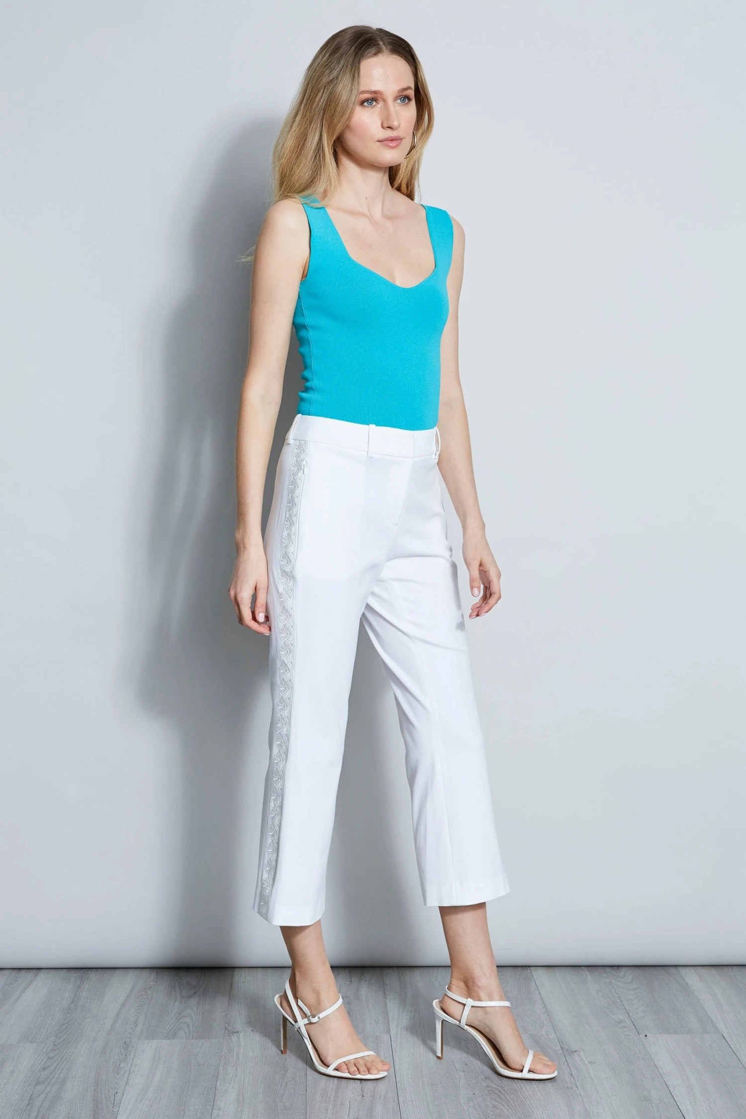 Elie Tahari Embroidered Cropped Pant 3 Elie Tahari Embroidered Cropped Pant