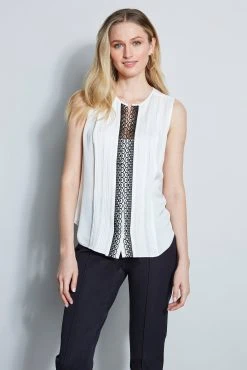 Elie Tahari Tops Lace Detail Shirt